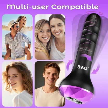 Vibrating Butt Plug Anal Toys, Prostate Massager with 10 Vibrating & Rotating Modes, Beginner-Friendly Anal Plug Sex Toys for Men & Women, 2 Motors Anal Dildo & G-Spot Vibrator Anal Beads Adult Toys