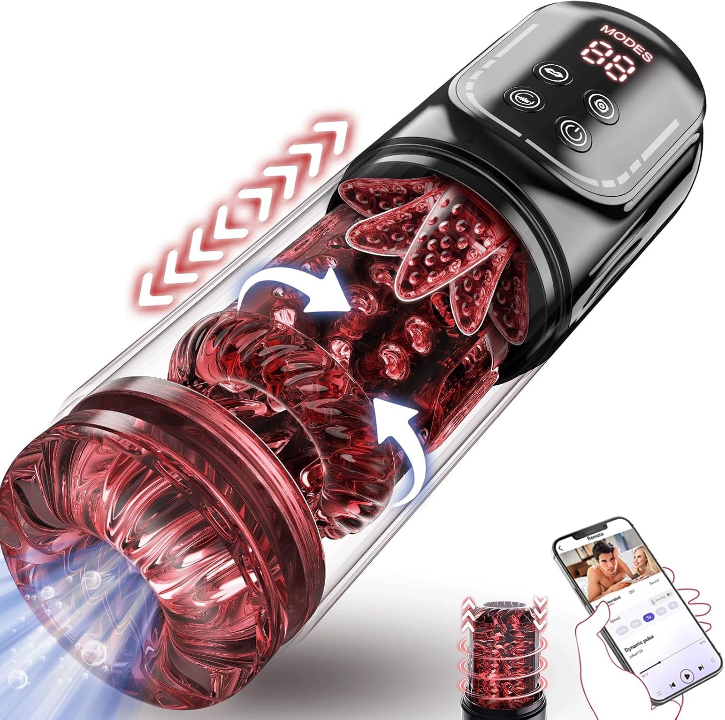 😍 Male Masturbator Penis Pump - Male Sex Toys for Men Sex Toy Pocket Pussy LCD with APP Stroker Adult Toys with 7 Thrusting 7 Rotating 5 Sucking Modes Vacuum Pumps & Enlargers🎁