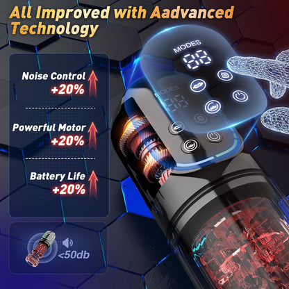 😍 Male Masturbator Penis Pump - Male Sex Toys for Men Sex Toy Pocket Pussy LCD with APP Stroker Adult Toys with 7 Thrusting 7 Rotating 5 Sucking Modes Vacuum Pumps & Enlargers🎁