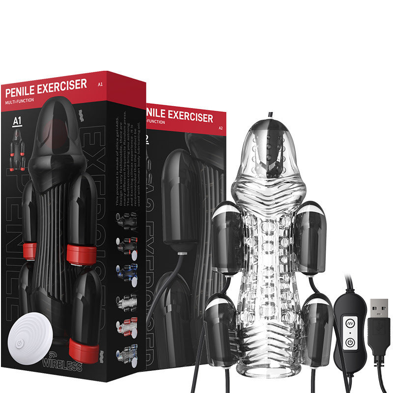 Penis Exerciser Remote Conntrol Glans Vibrator Bullet Glans Vibrator For Men Penis Glans Trainer For Delay Ejaculation Sexy Toys