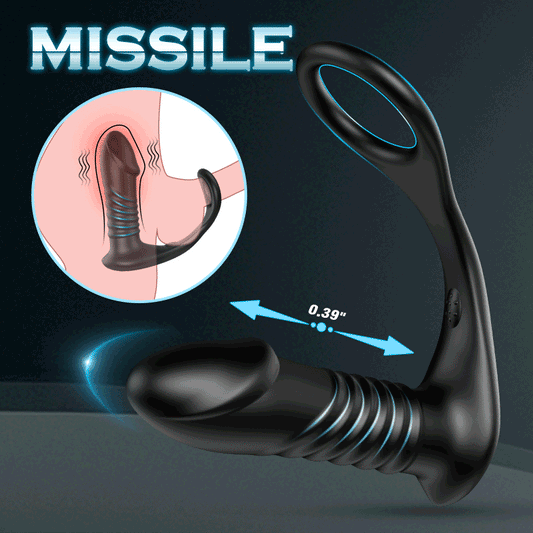 Buyging™ 10 Thrilling Vibration 3 Thrusting Silicone Remote Control Anal Vibrator