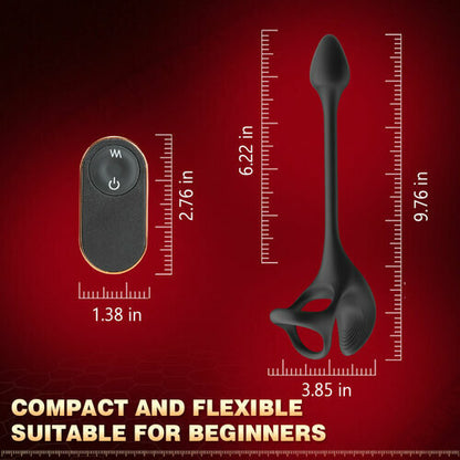 Buyging™ Spherical Vibrating Anal Plug with Penis Rings