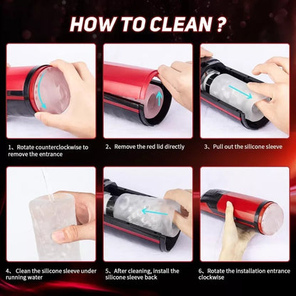 Faraday-Automatic male masturbator, 360° rotating cup with 7 intense pulsations and 7 rotating patterns