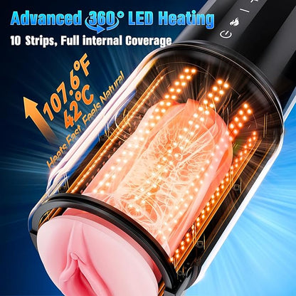 AI & APP Control Thrusting Male Stroker with 360° Heating, 5-Speed Smooth Motion Adult Mens