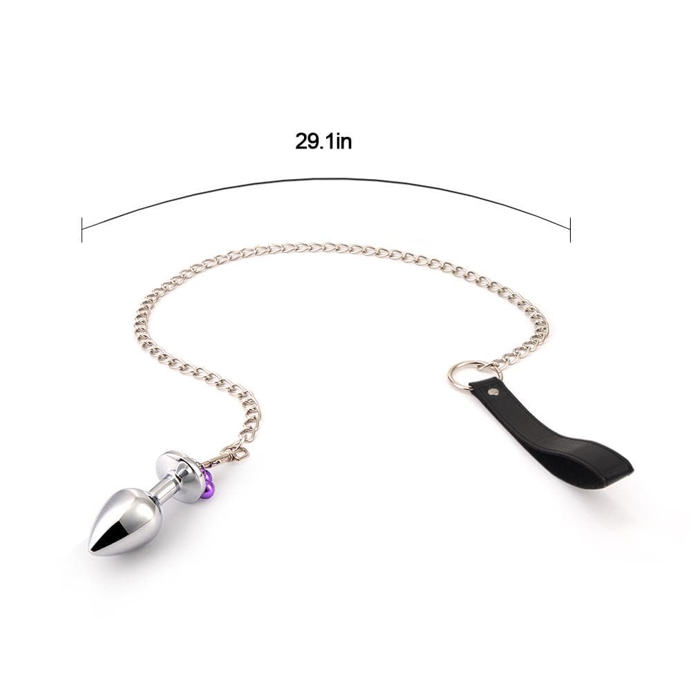 3PCs Metal Double Bells Jewel Anal Plug Set Adult Toy