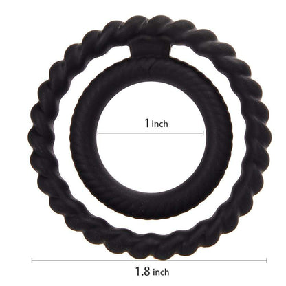 Screw Thread Dual Penis Ring Erection Enhancing Sex Toy