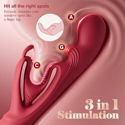 Sexoralab™10*10 Vibrating Innovative Hollow Ears Design Dual Motor Buniva Rabbit Vibrator