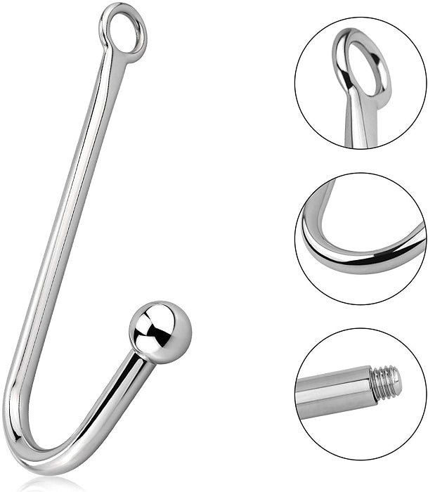 Sexoralab Stainless Steel Anal Hook With 3 Interchangeable Balls