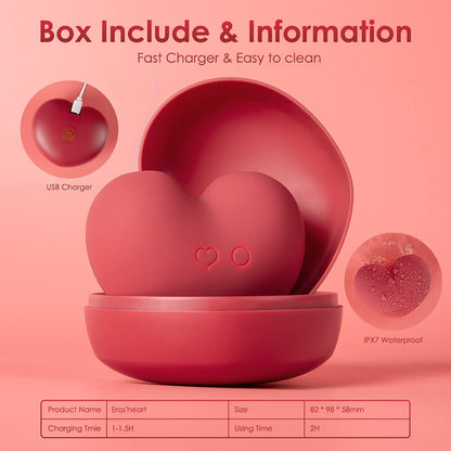 ToyCod Clitoral Sucking Tongue-Licking Vibrator - 10 Suctions +10 Licking Modes with Portable Rechargeable Heart Shape Case