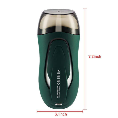 Dark-Green 10 Vibrating Manual sucking Heating Masturbation Cup