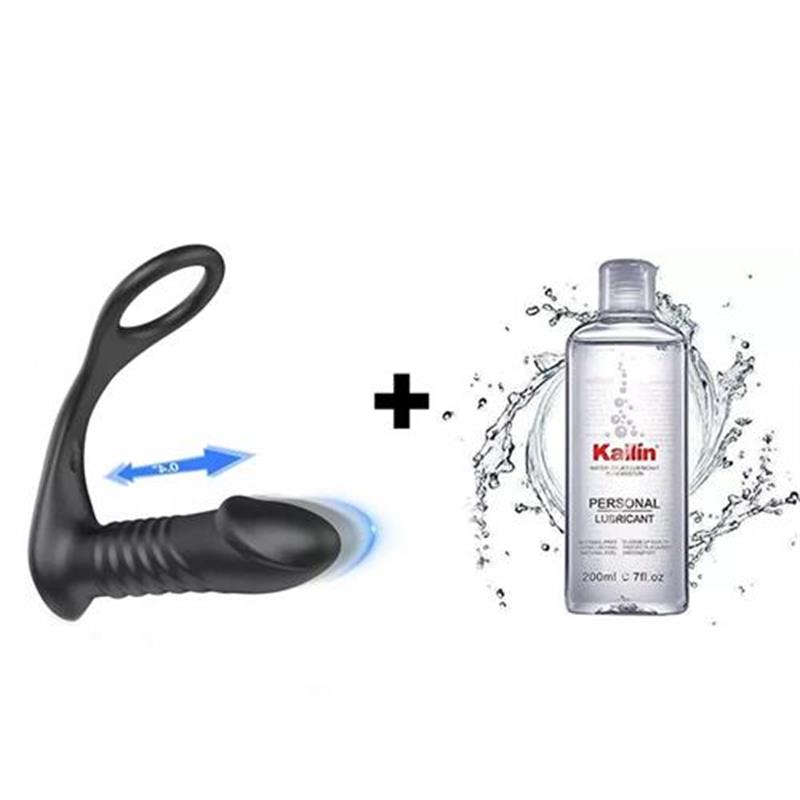 Buyging™ 10 Thrilling Vibration 3 Thrusting Silicone Remote Control Anal Vibrator