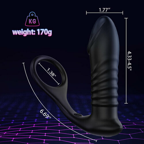Buyging™ 10 Vibrating 3 Thrusting Remote Control Anal Vibrator