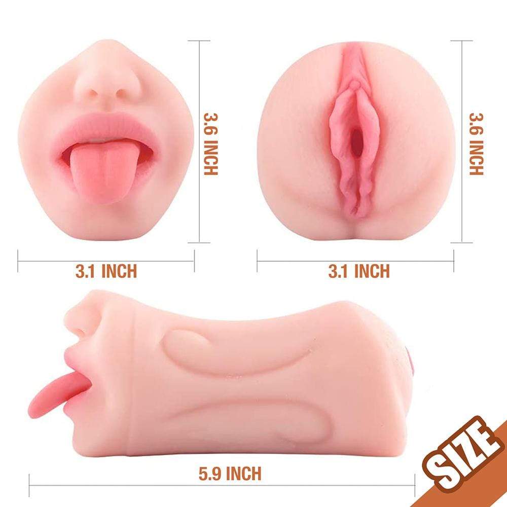 5.9Inch Pocket Pussy Realistic Mouth With 3D Teeth And Tongue