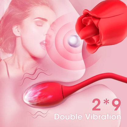 2 in 1 Nipple Sucker Oral Sex  Toy Rose Vibrator for Women