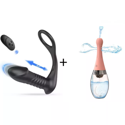 10 Vibrating 3 Thrusting Remote Control Anal Vibrator