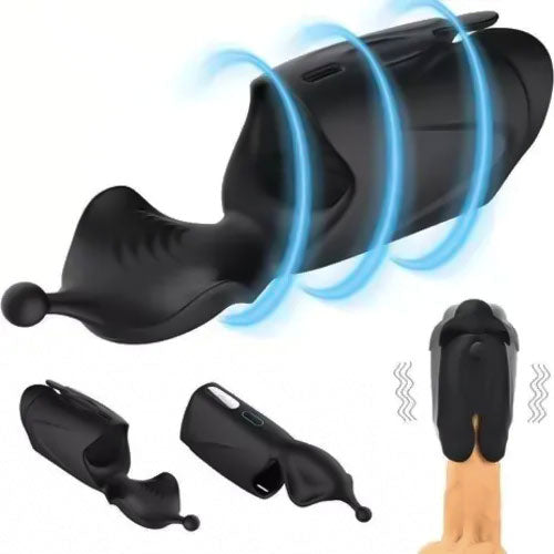 [HOT SALE] 2-Motor Penis Glans Training 10-Vibration Masturbation Cup