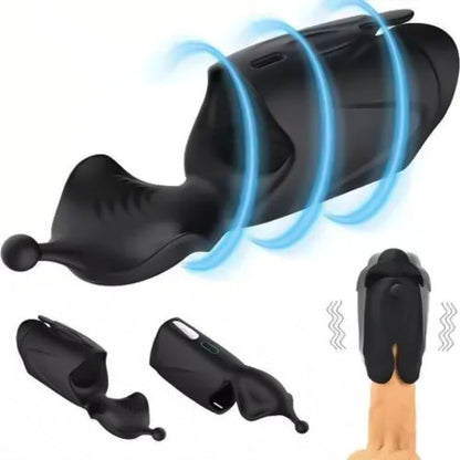 [HOT SALE] 2-Motor Penis Glans Training 10-Vibration Masturbation Cup