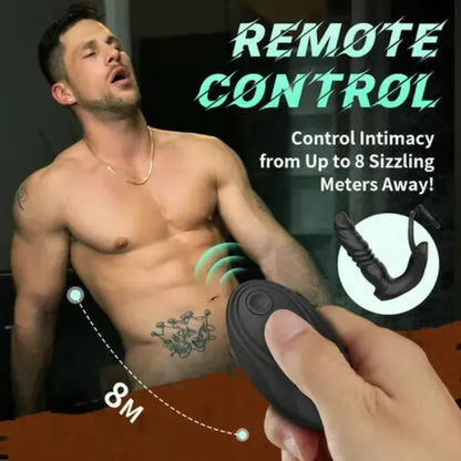 Sexoralab™ APP Control 9 Vibrating Thrusting Prostate Massager With Dual Cock Rings