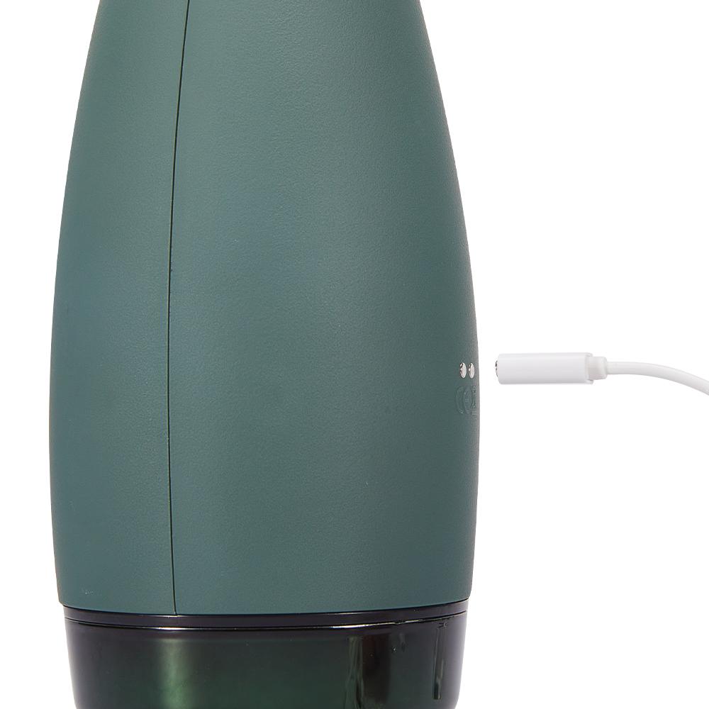 Dark-Green Bowling Ball Sucking Vibration Masturbation Cup