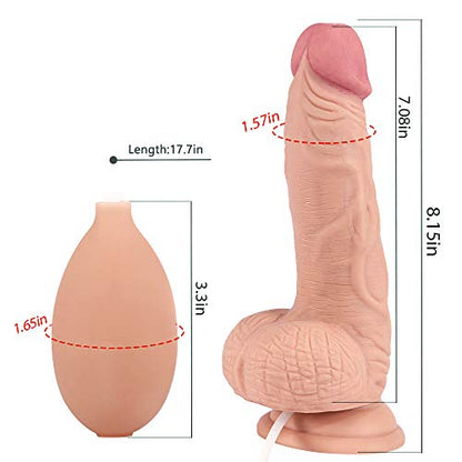 8 Inch Realistic Ejaculating Ultra-soft Dildo