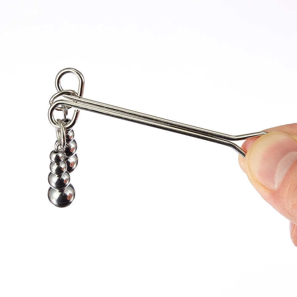 Beaded Pendant Chain Nipple to Clit Tweezer Clamp Set
