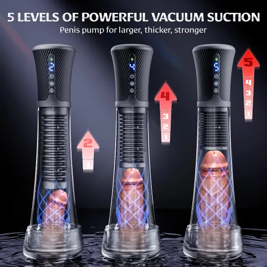 😍2025 Penis Enlargement Pump 💪 – 💥Triple stimulation with suction, vibration, and elasticity!💦