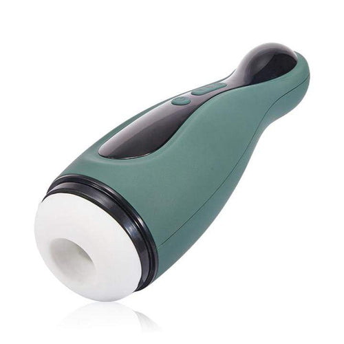 Dark-Green Bowling Ball Sucking Vibration Masturbation Cup