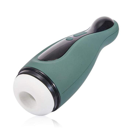 Dark-Green Bowling Ball Sucking Vibration Masturbation Cup