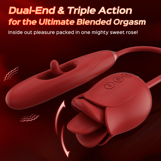 Sexoralab Cherry Red Dual Rotating Bead 10 Vibrating 6 Thrusting G Spot Vibrator