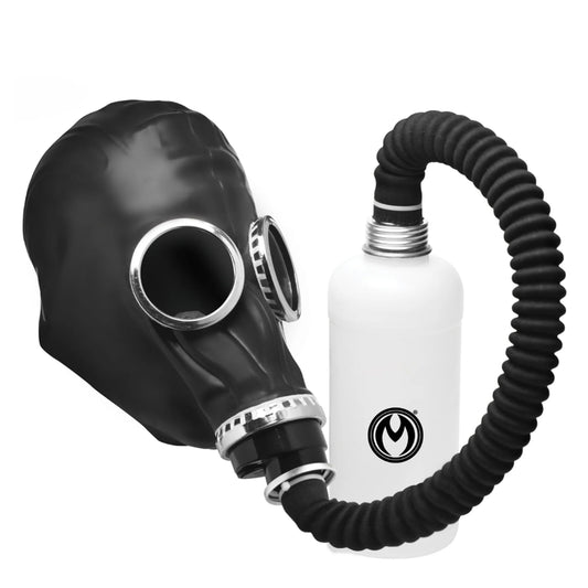 Dark Inhaler Gas Mask with Bottle Bondage Gear Fetish Restraint Sex Toy