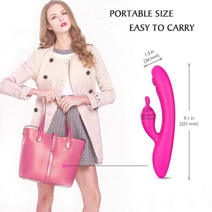 Dual Motor 9X9 Modes Flapping Clitoris G-Spot Rabbit Vibrator