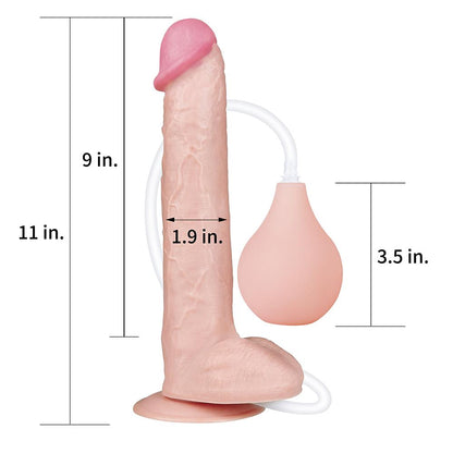 LOVETOY 11 Inch Realistic Ejaculating Squirting Suction Cup Dildo