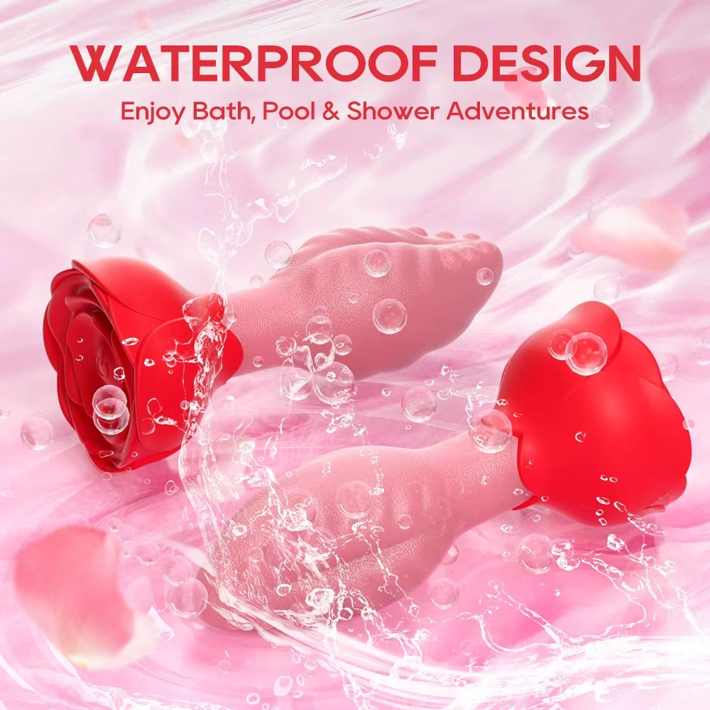 Buyging™ APP&Remote Control 9 Vibrating and 360° Rotating Anal Vibrator with Rose Base