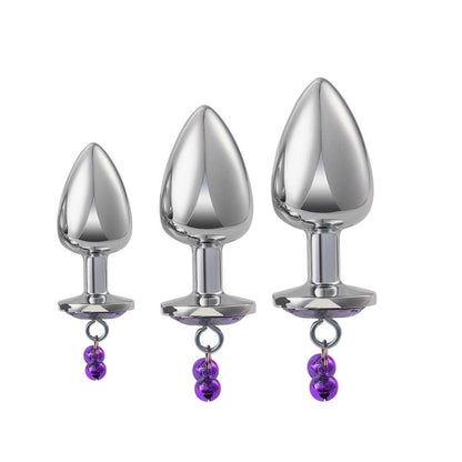 Metal Bells Jewel 3 Anal Plug Set Adult Toy