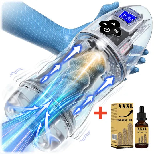 😍 2025 Hot-Selling New Masturbator 🚀 – 💋 Fully Transparent Vibrating, Sucking, and Moaning Male Masturbator 🎁