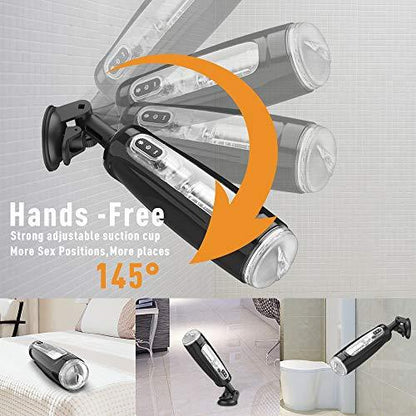 Hands-Free Male Masturbation Cup Automatic Rotating Telescoping