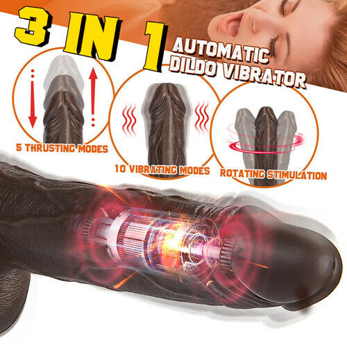3IN1 Wireless Thrusting Vibrating Rotating Stimulation Dildo