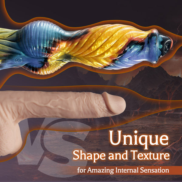 Buyging™ Phoenix Animal Texture 7 Thrusting Vibrating Big Sucker Monster Dildo 10.23 Inch