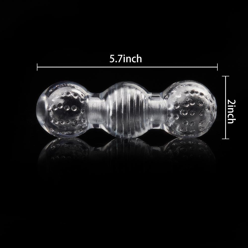 5.7” Clear 3-Ball Male Masturbator