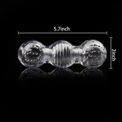 5.7” Clear 3-Ball Male Masturbator