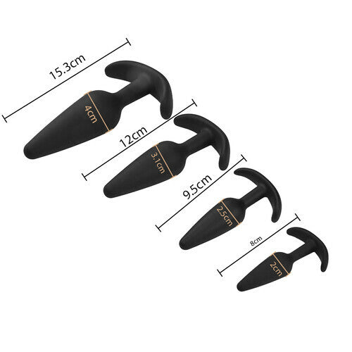 Buyging™ Anal Training Silicone Conical Anal Plugs Set (4 Pieces)