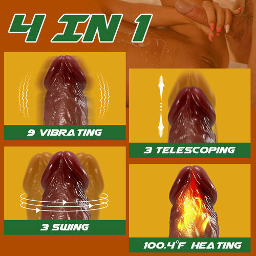 Neil 9 Vibrating 3 Telescoping Swing Realistic Dildo Vibrator 8.86 INCH