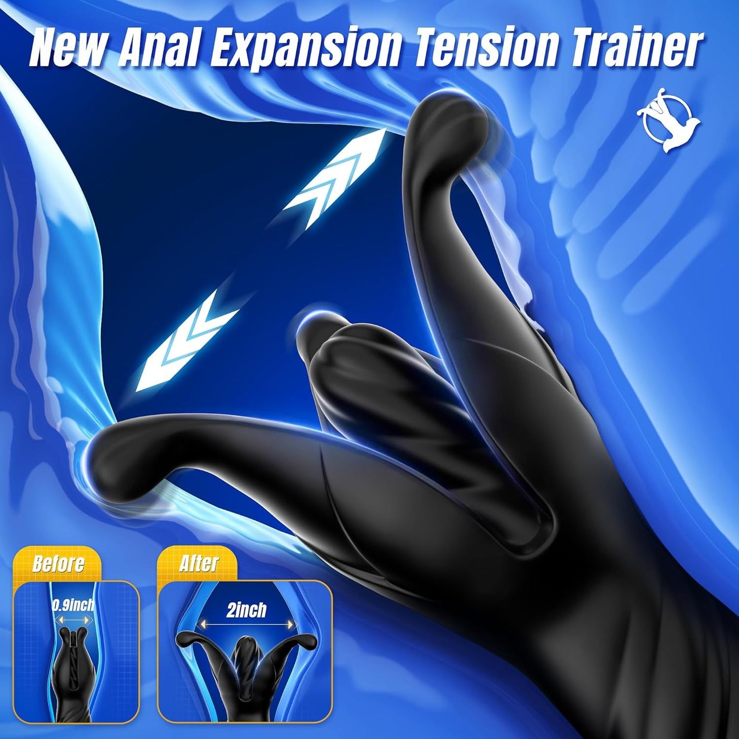 Buyging™ 9 Tension Shock Flapping & 9 Thrusting Vibrating Prostate Massager & Uterine Stimulator