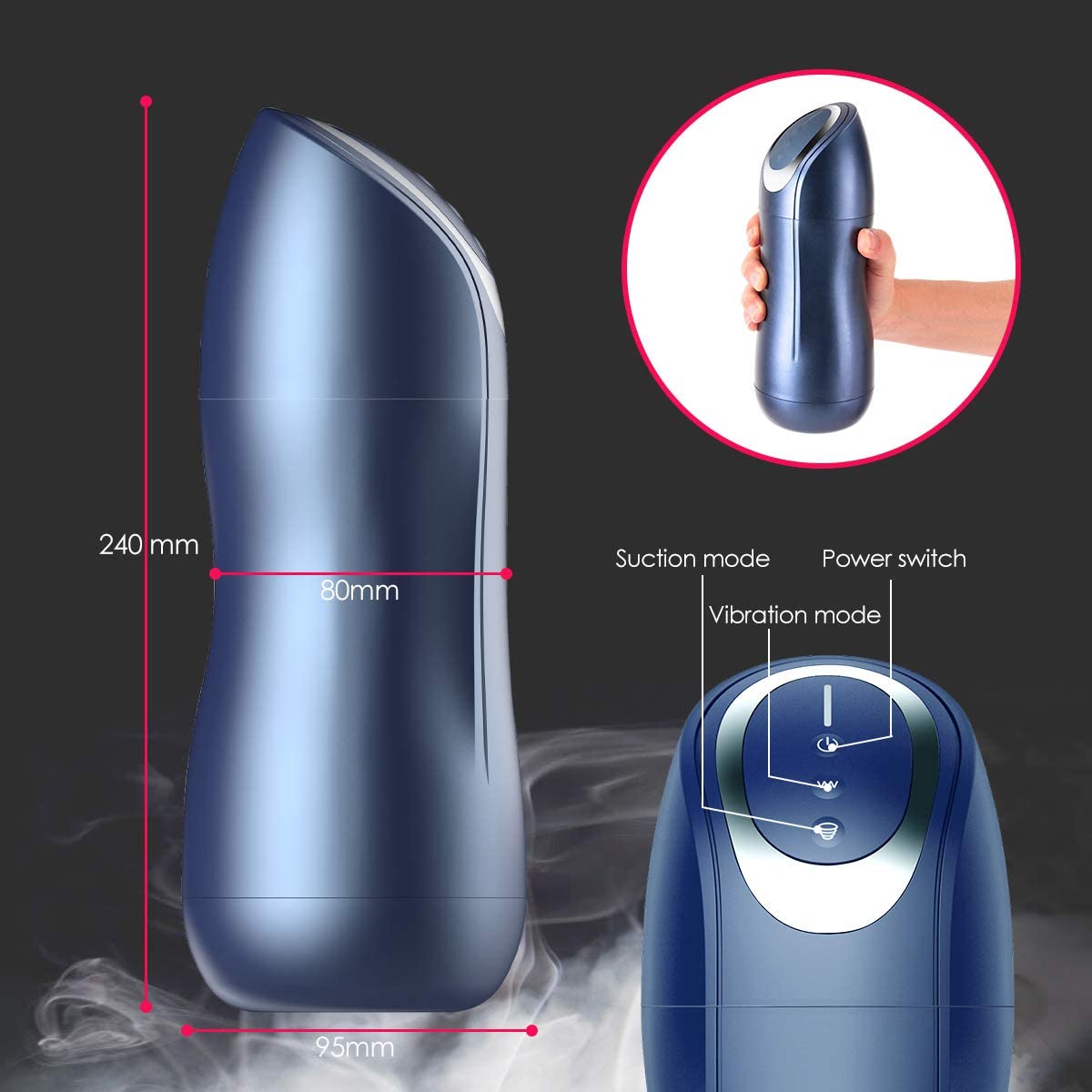 Electric Male Masturbator Cup with 5 Powerful Vacuum Suction 7 Vibrating Modes Oral Masturbators