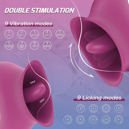 PHANXY 2 in 1 Licking & Vibrating Nipples Clitoral Stimulator with 9 modes for Quick Orgasm
