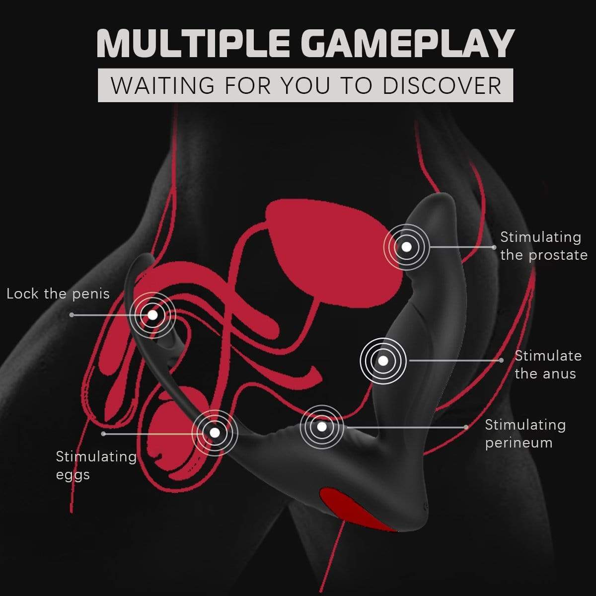 3IN1 Remote Control Prostate Massager With Penis Ring